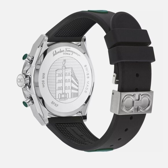 Ferragamo Mens 43mm Green Dial Watch New - Picture 3 of 4